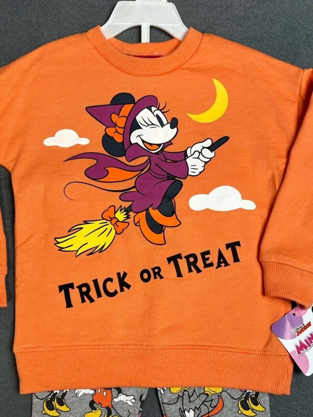 Minnie Mouse Orange Halloween Kids Matching Set